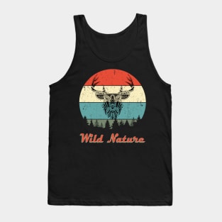 Wild Nature Deer Abstract Sunset Tank Top